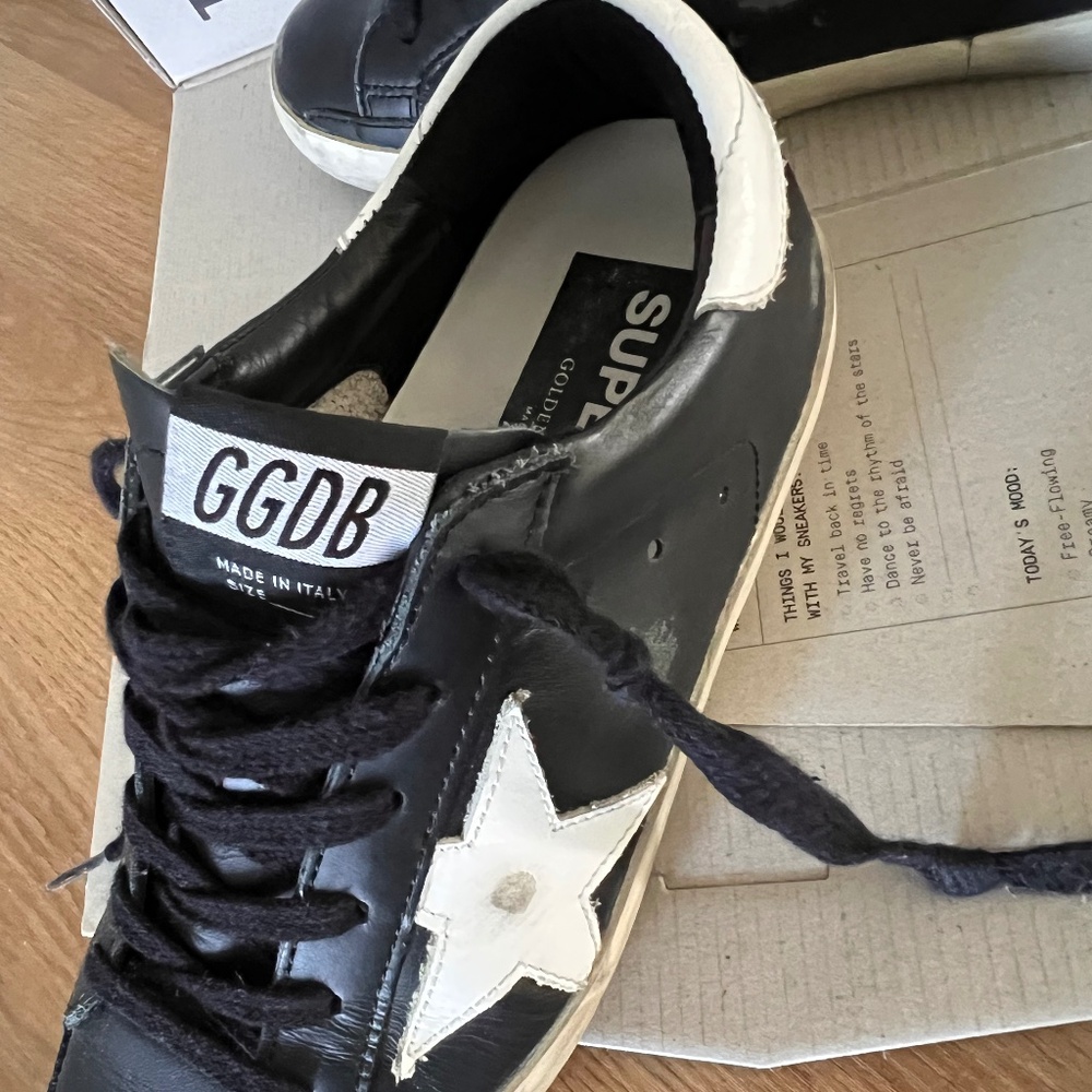 Black golden goose with box and bag